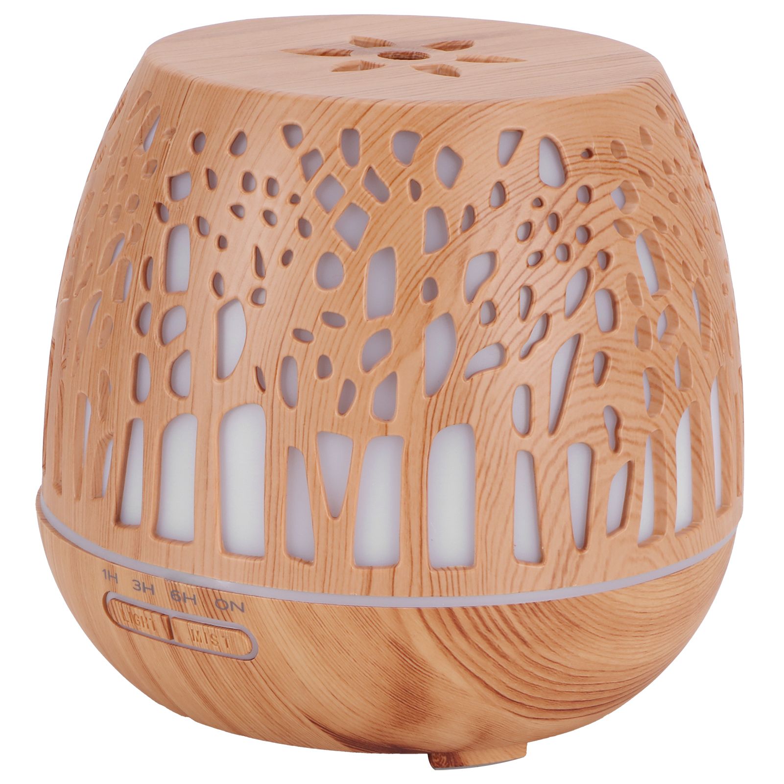 400ml Air Aroma Humidifier Aromatherapy Diffuser Light Wood Grain With Hollow D.