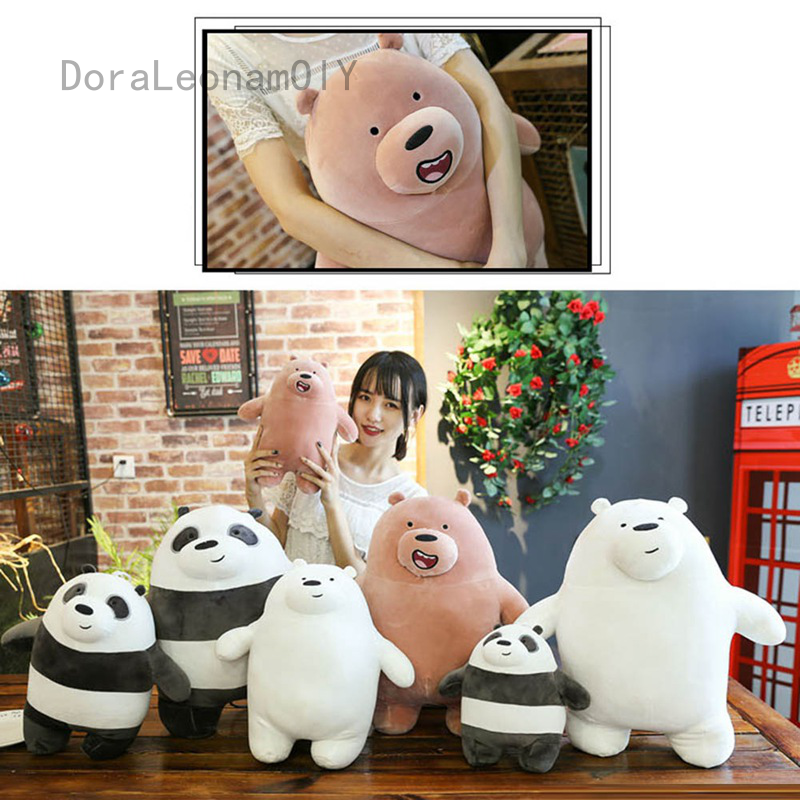 1 PC 25cm/30cm/40cm/50cm Cute Cartoon We Bare Bears Stuffed Toy Plushies Ice Bear Grizzly Panda Down Cotton