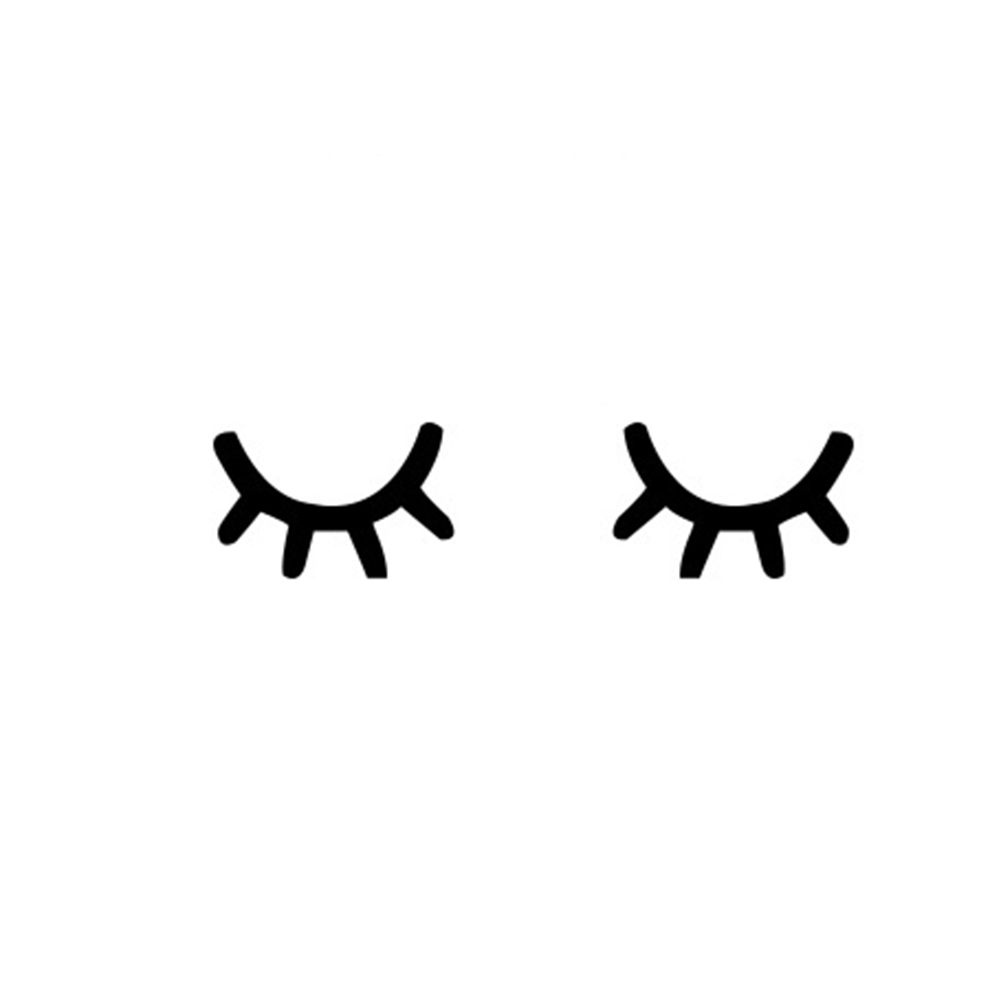 2Pcs Glow in The Dark Eyelash Wall Sticker DIY Cute Living Room Bedroom Decal