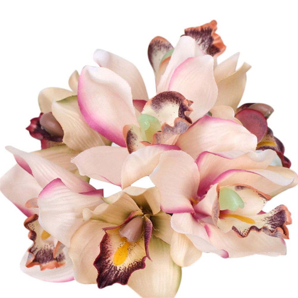 1 Bouquet 7-Head Artificial Flower Orchid Home Hotel Wedding Bridal Table Decor