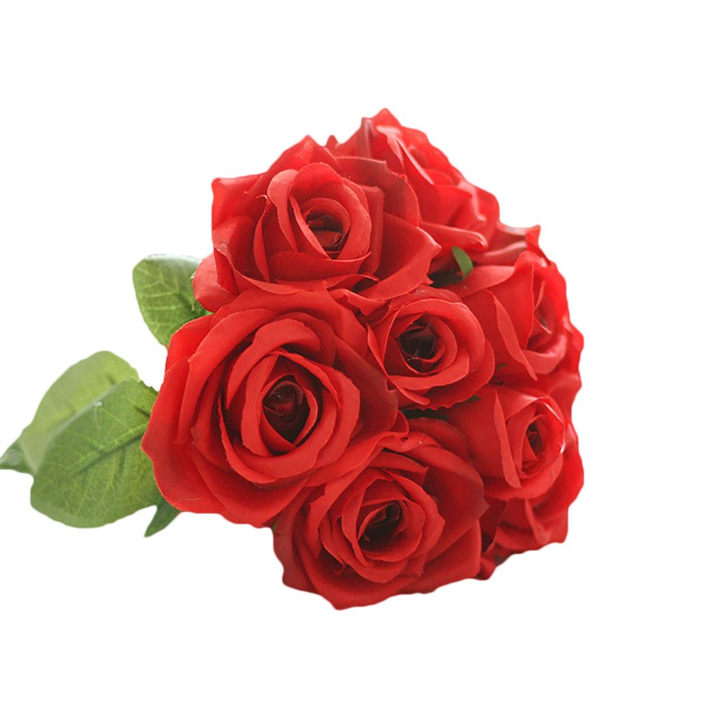 1 Bouquet 9 Heads Artificial Rose Wedding Party Bride Bouquet Home Decor Flower