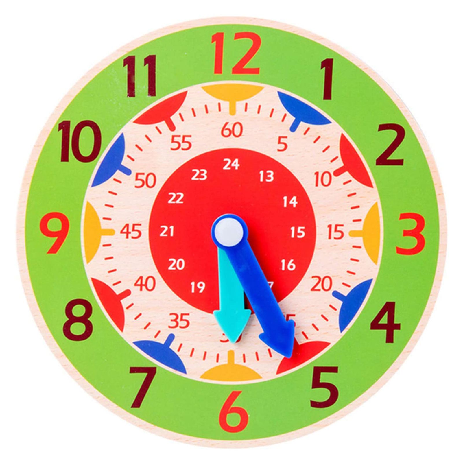 Ehousehold Clock Toy Creative Cultivate Time Concept Wood Teaching Children Toy Ornament for Kindergarten