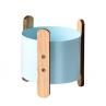 Simple Wrought Iron Flower Pot with Wooden Frame Home Desktop er Decoration