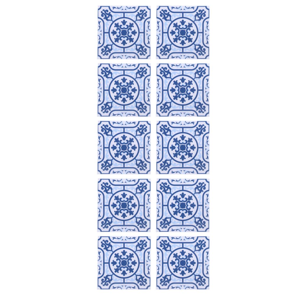 Waterproof Sticker 10Pcs/Set Non‑Slip PVC Ceramic Tile for Kitchen Bathroom Decoration 10x10cm