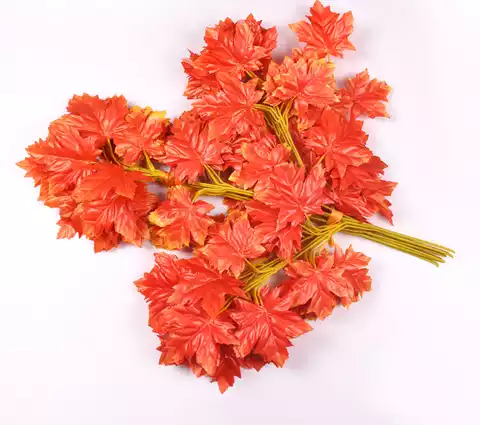 2PCS Artificial Flowers Silk Maple Leaves Plants