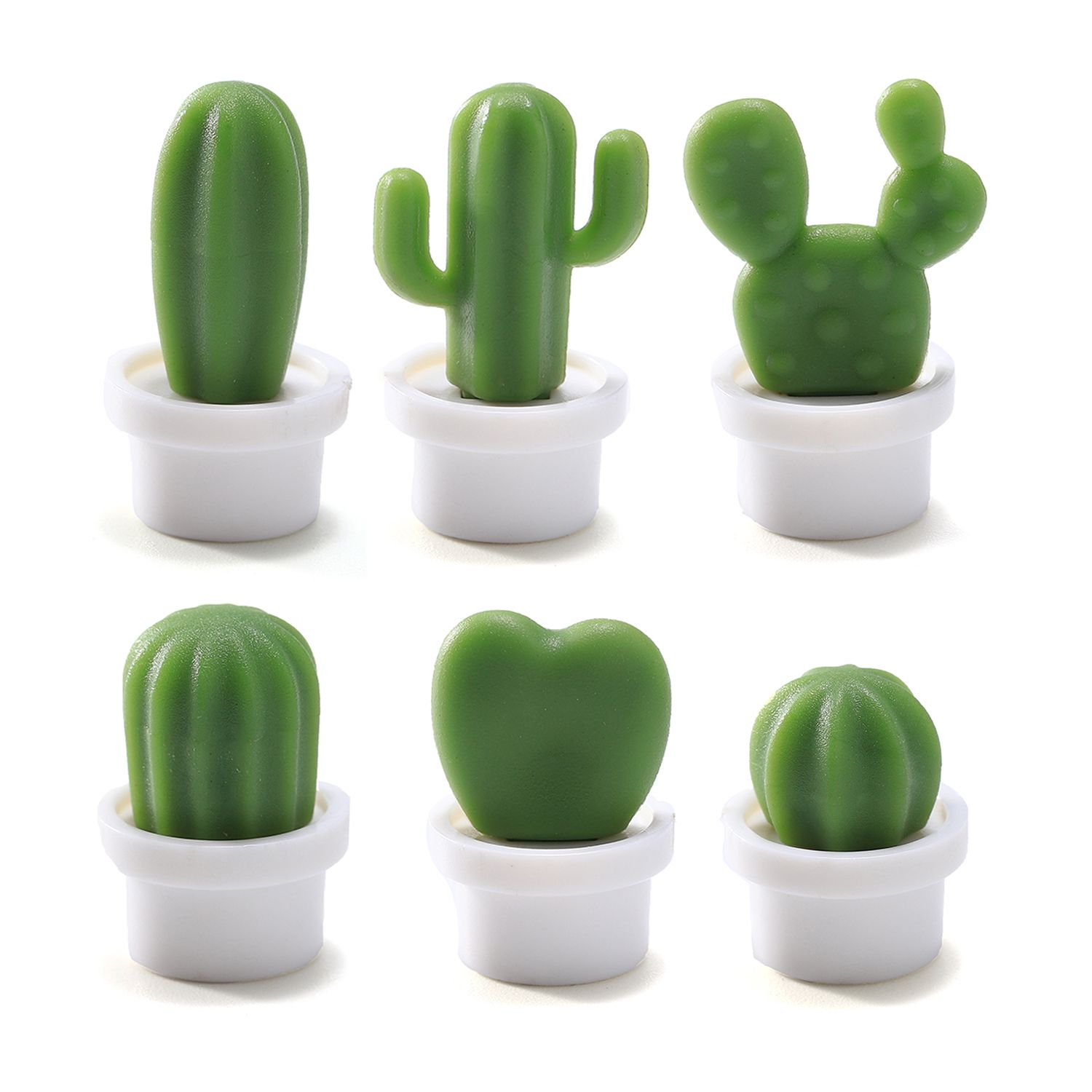 6Pcs Refrigerator Magnets Cactus Shaped Cute Fridge Magnets Refrigerator Stickers for Whiteboard Cabinets Notes Calendar Office House Decoration