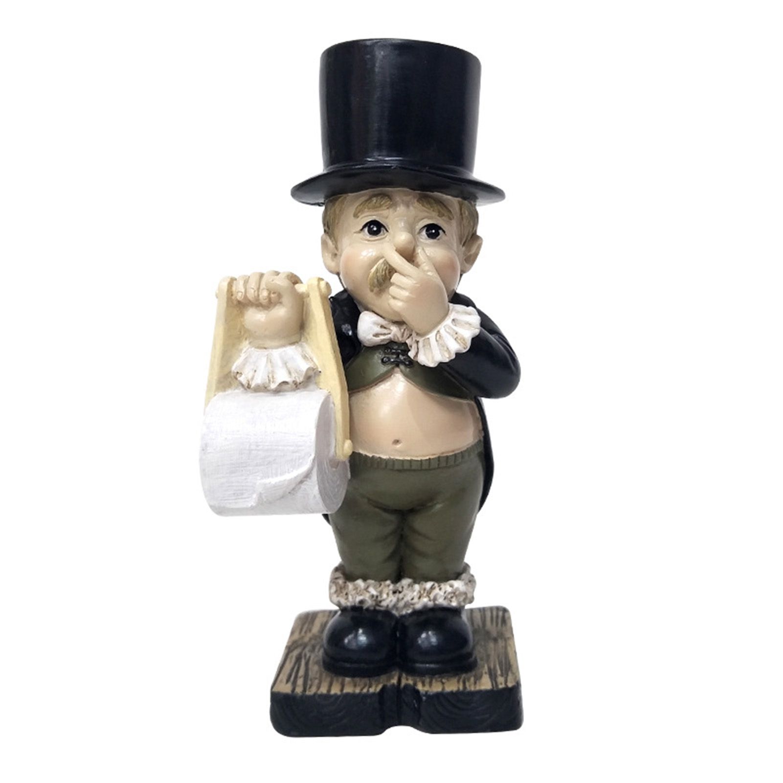 Livecity Comical Intricate Detailing Toilet Butler Statue Stable Resin Home Sculpture Home Decor