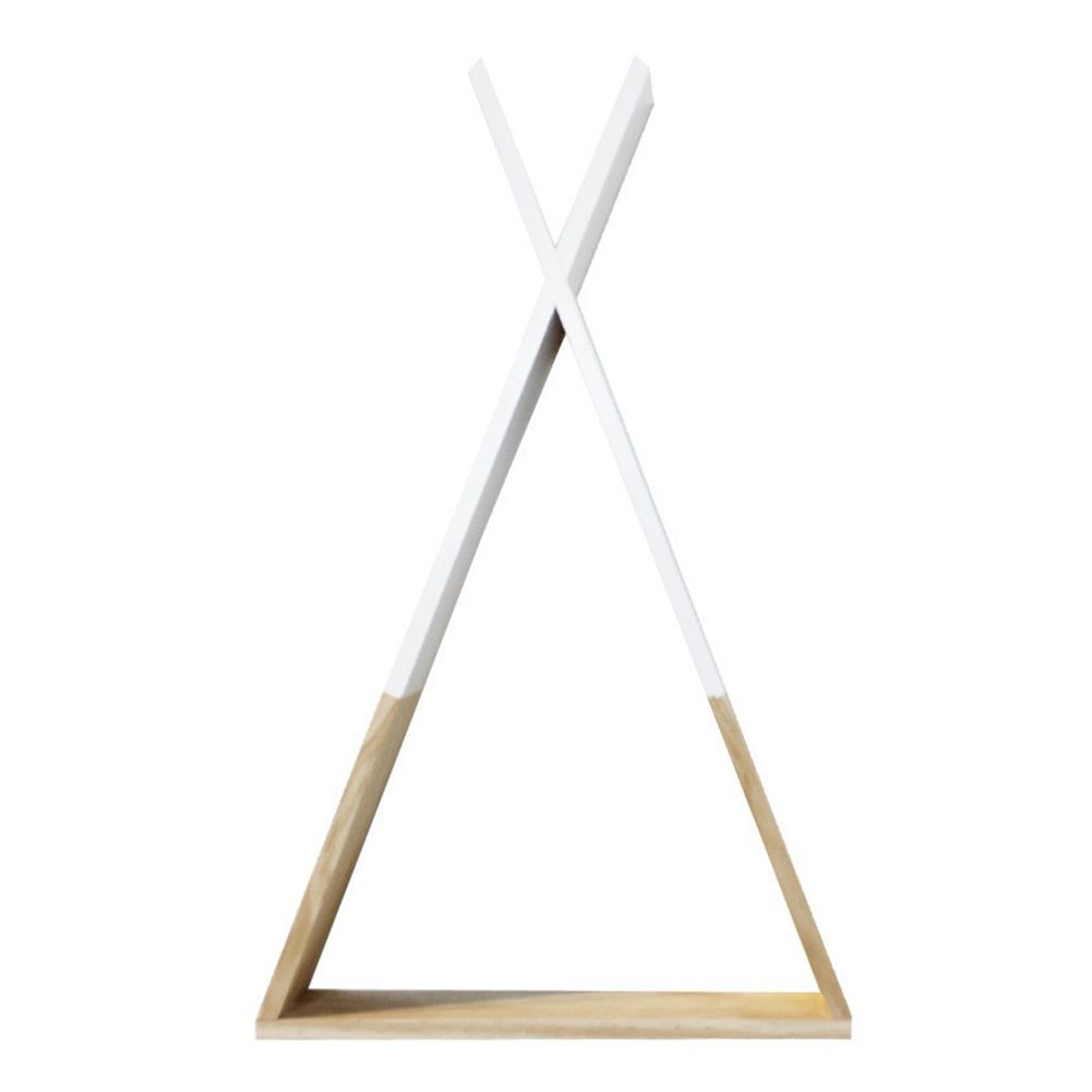 1Pc Living Room Wooden Triangle Storage Holder Rack Decor Wall Mounted Shelf