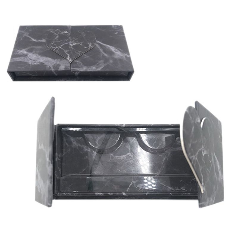 5PCS Empty False Eyelash Packaging Boxes Fake Lashes Case Holder Eyelash Storage Case with False Eyelash Tray Black