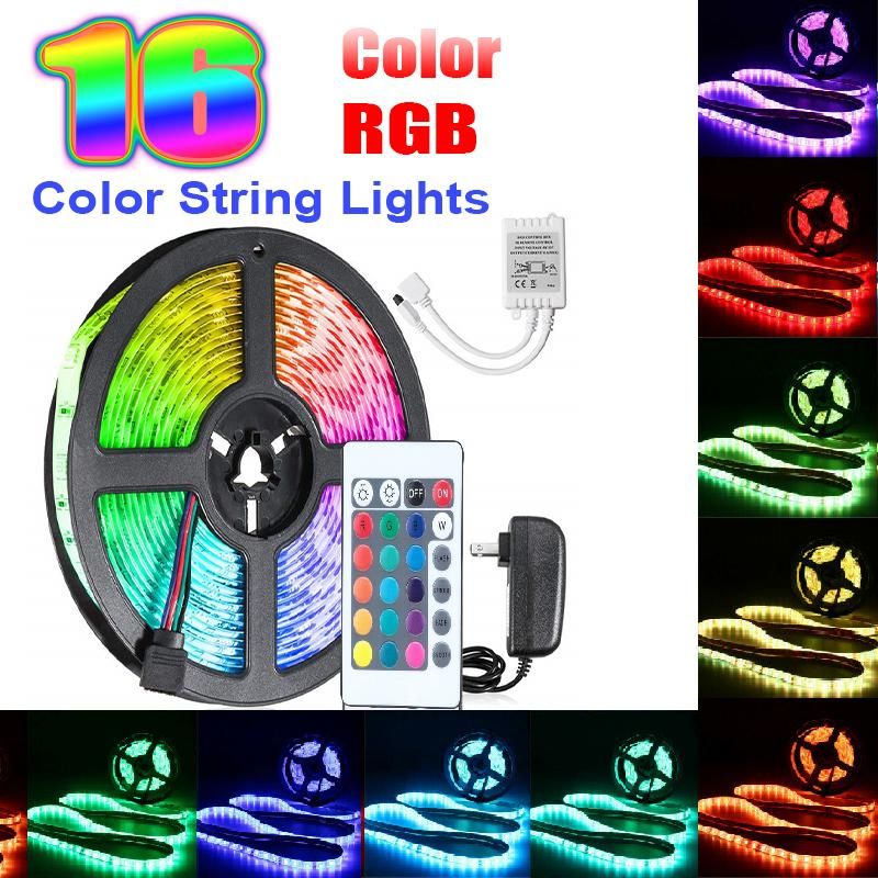 300 LED 110-240V Strip Light String 12V 2835 SMD RGB 5M IR Controller