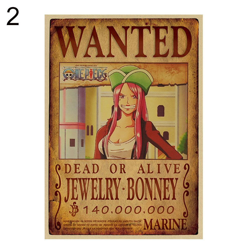 Cartoon Luffy Mani Nico Robin Wanted Poster Wall Painting Sticker Home Decor