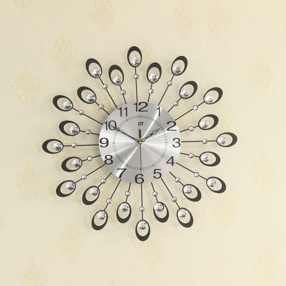 Modern silence wall clock, decorative crystal 3D big mute clock, diameter 54cm / 21 ", perfect home gift - intl