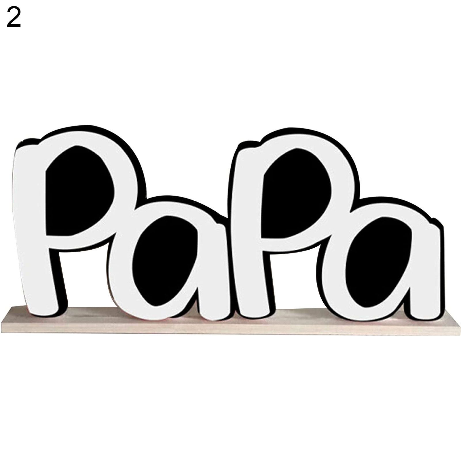 Picture Frame Practical Dad Papa Shape Wood Fathers Day Delicate Photo Holder Desktop Ornament for Home