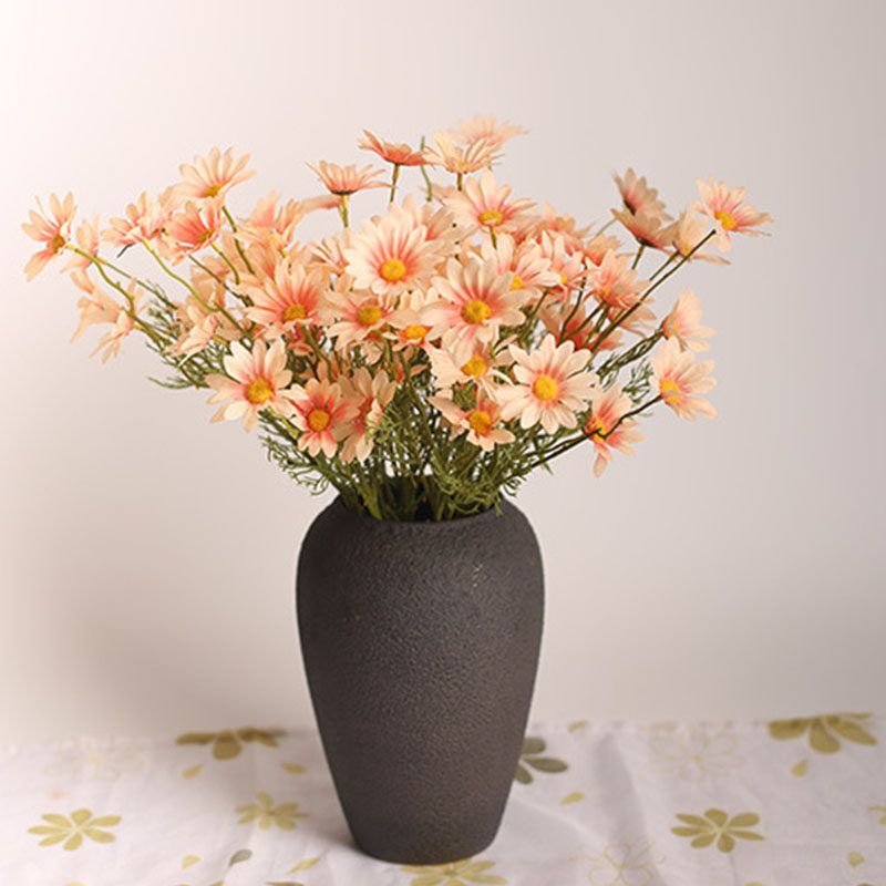 Houseeker 5 Heads Silk Daisy Artificial Flowers Cute Fake Flowers For Diy Wedding Home Spring Festival Decorations Bouquet without Vase
