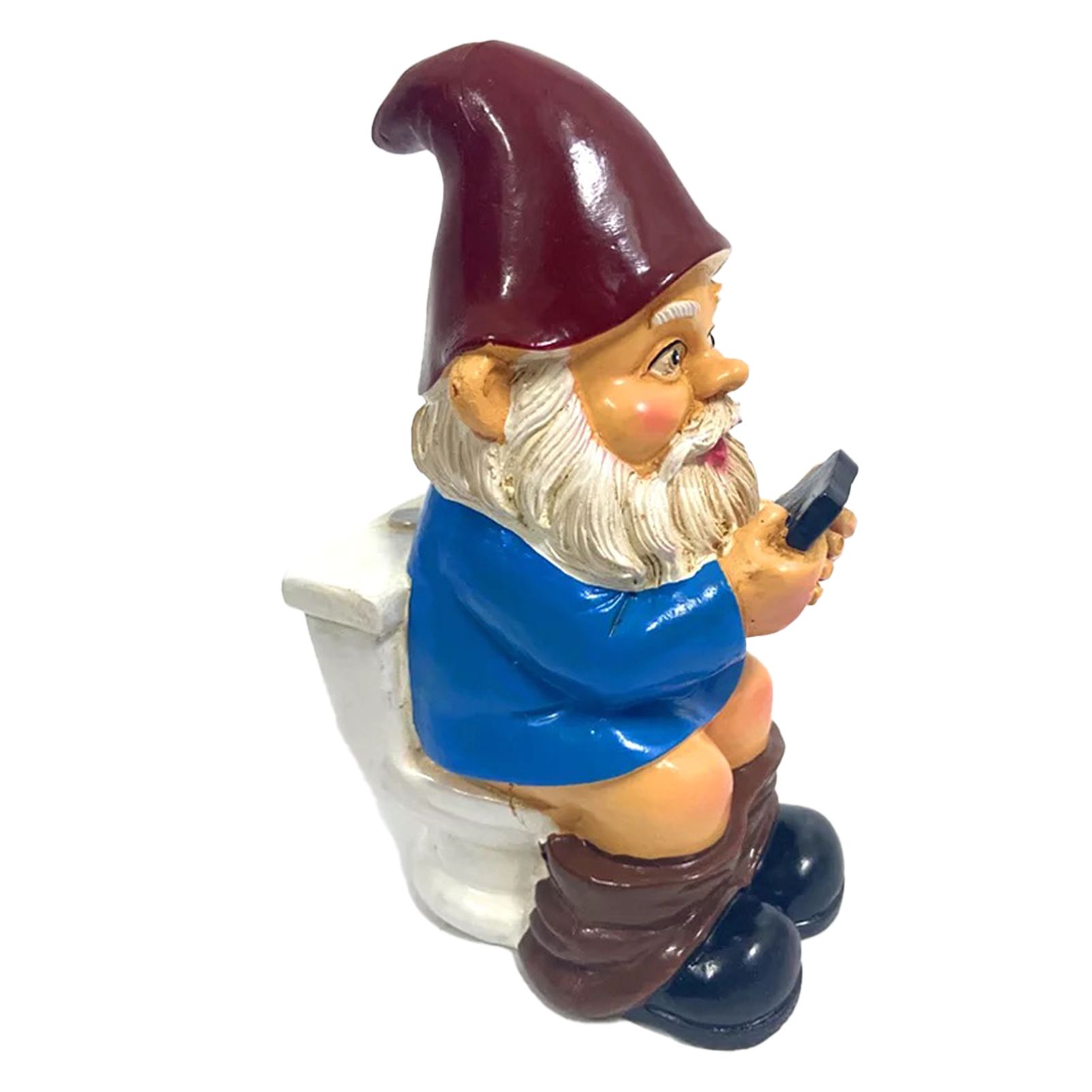 Ornamental Garden Statue Realistic Resin Gnome Statue on The Throne for Home