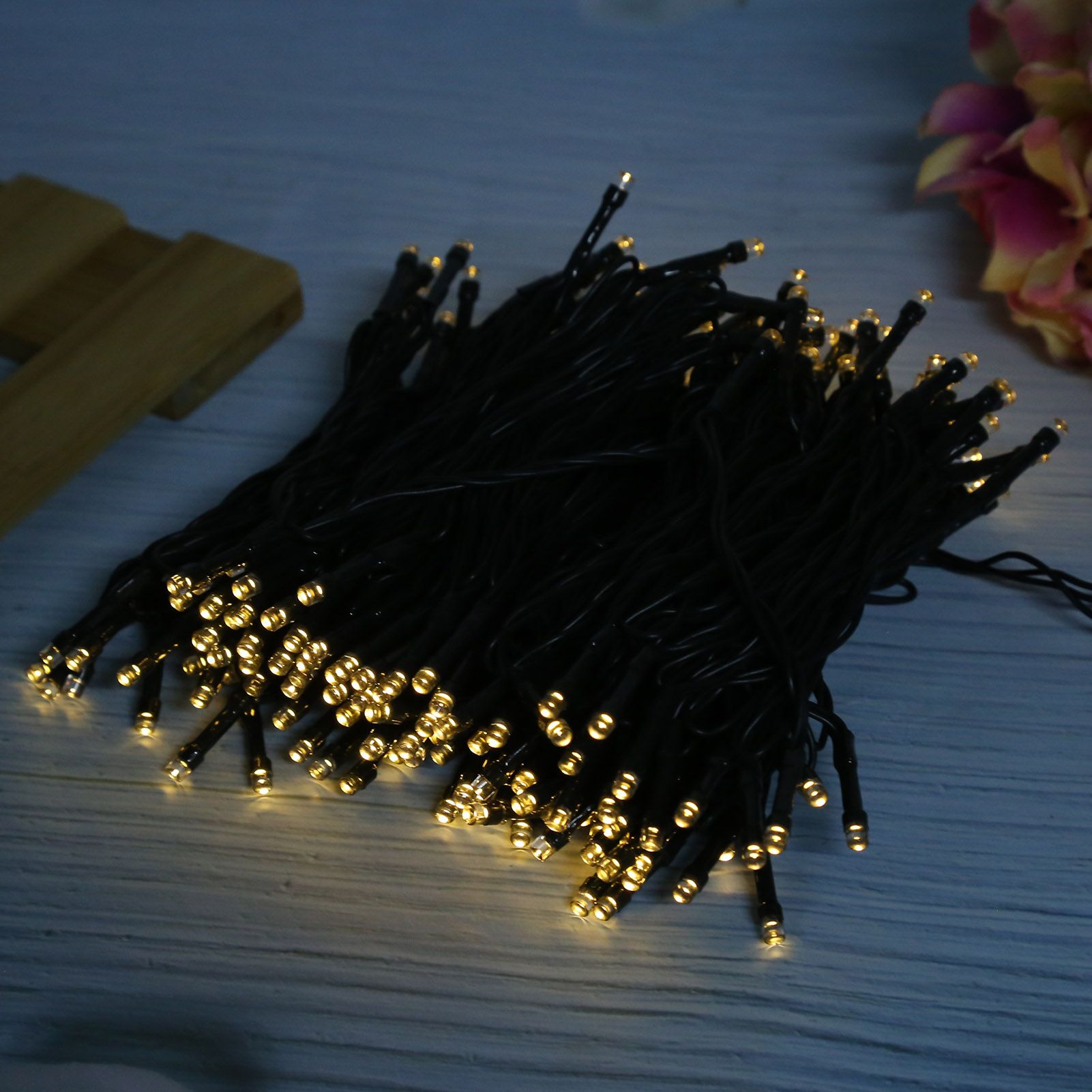 Outdoor String Light 22M 200LED Solar Lights Waterproof Decorative Lamp with 8 Modes for Patio Garden Holiday Decorations