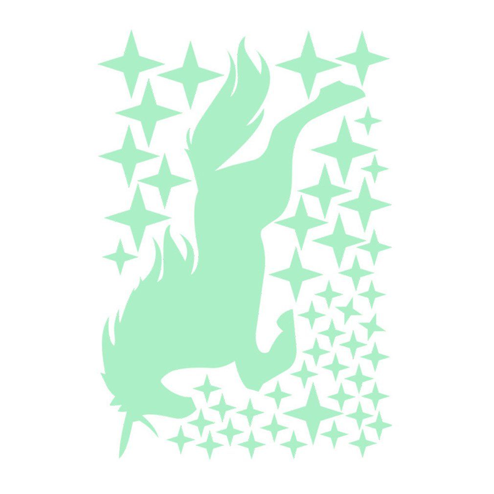 Glow In The Dark Unicorn Wall Stickers Blue Luminous Fluorescent Wall Sticker Green