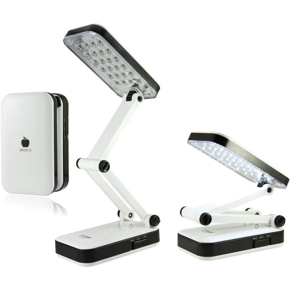 DP 666 Portable Eye Protection LED Desk Lamp, Reading Light, Foldable & Rechargeable, 2 Brightness Settings Emergency Light (MultiColor, 24 LEDs)