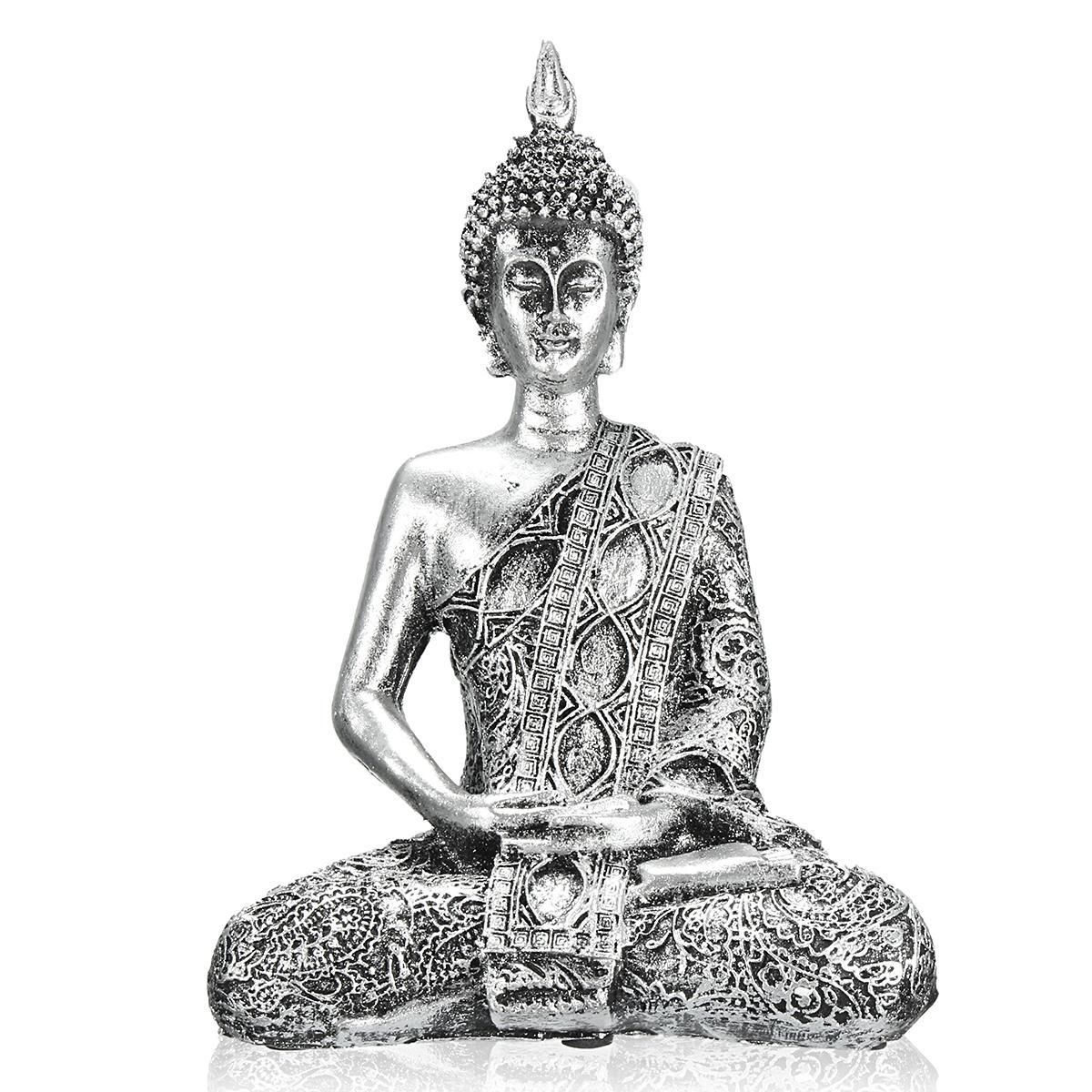 17cm Happy Buddha Sitting Meditation Small Figure Bodhisattva Decor Statue