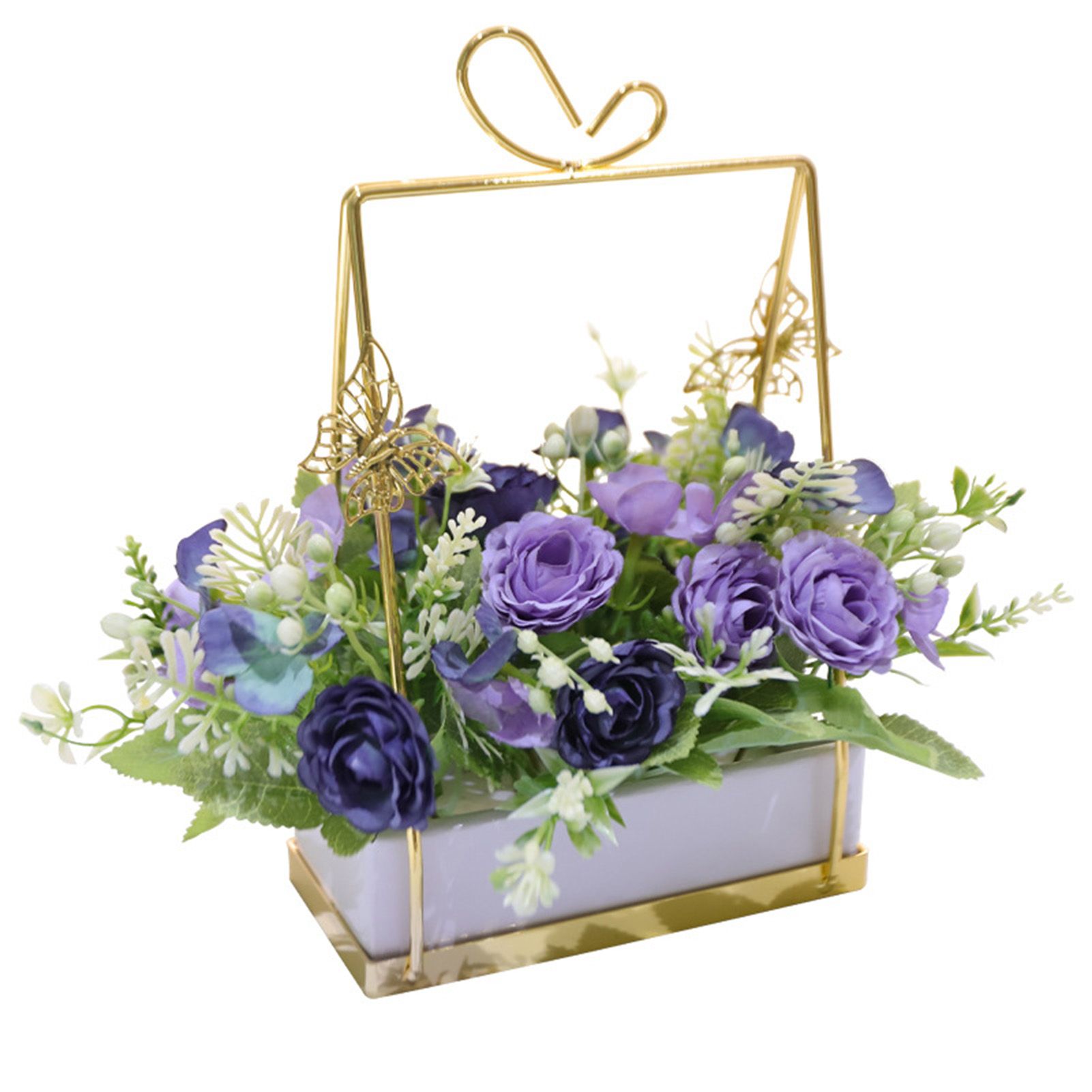 Simulation Potted Eye-catching Artificial Potted Peony Set