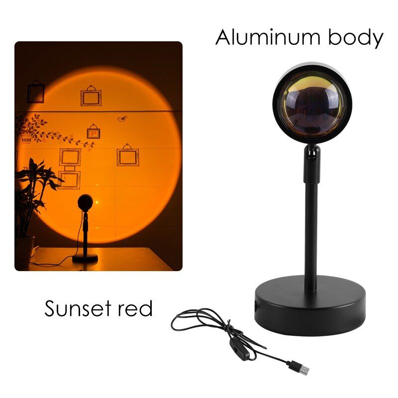 Sunset Projection Led Night Light Wall Lamp Atmosphere Photography Background Bedroom Living Room Home Decor Tik Tok Accesorios