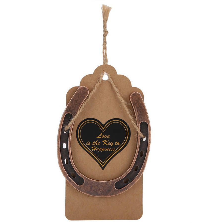 Metal Horseshoe Pendant Wedding Favors with Kraft Tags Decorations Party Supplies Gifts for Guest