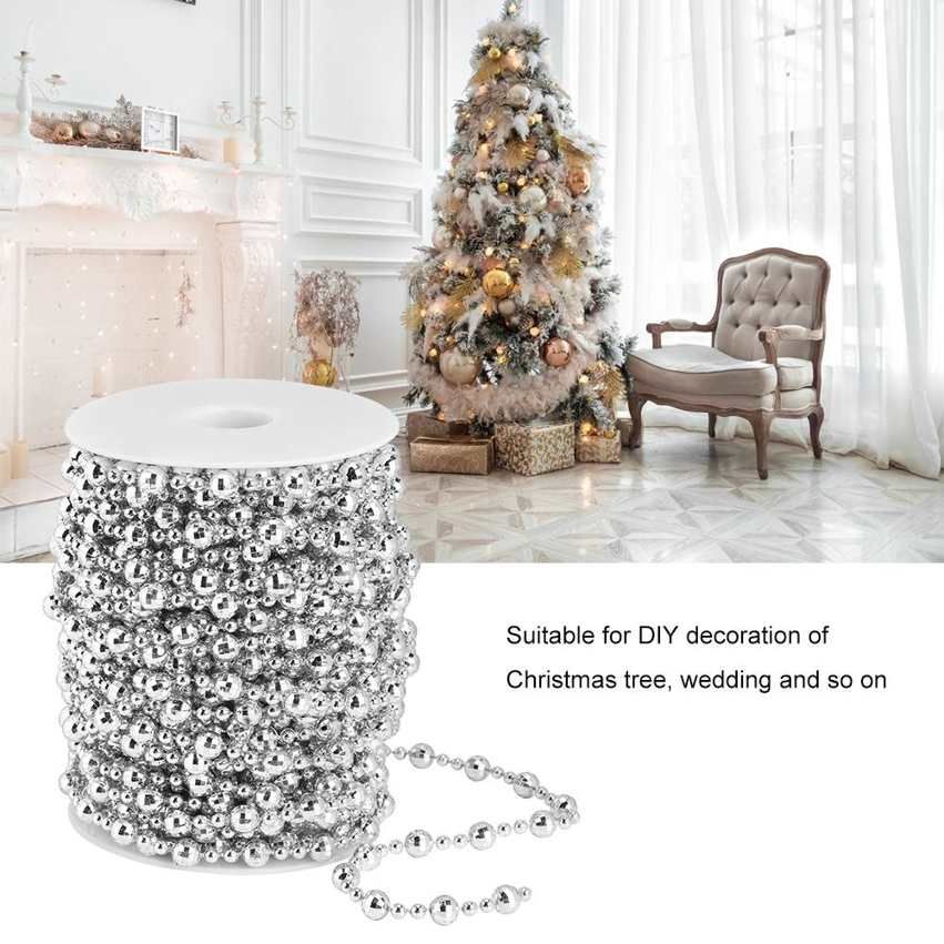 DIY Decoration Accessory 20m Artificial Faux Pearl Bead String for Christmas Wedding Curtain