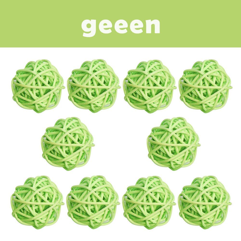 10Pcs/lot 3cm Artificial Straw Ball For Birthday Party Wedding Decoration Rattan ball Christmas Decor Home Ornt Supplies