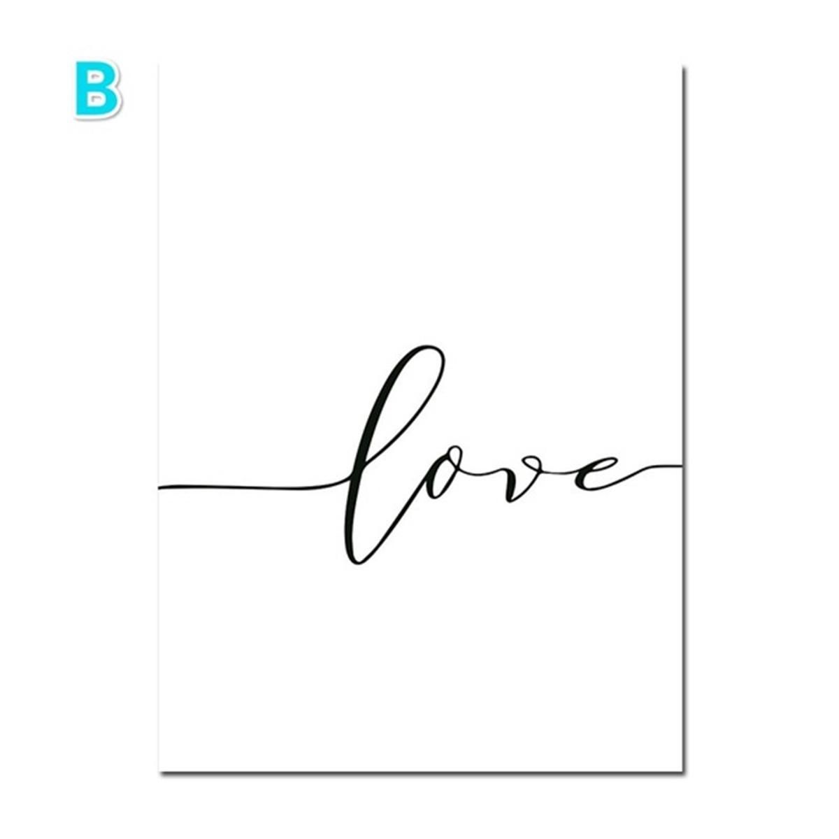 Holding Hands Black White Picture Canvas Prints Painting Love Wall Decor - B
