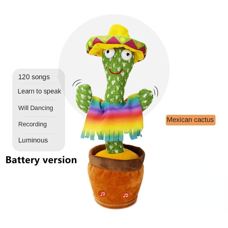 Dancing Cactus Plush Toy Singing 120 Songs Electronic Shake Soft Plush Doll Cactus Toys For Kids Early Education Toy ng Toy