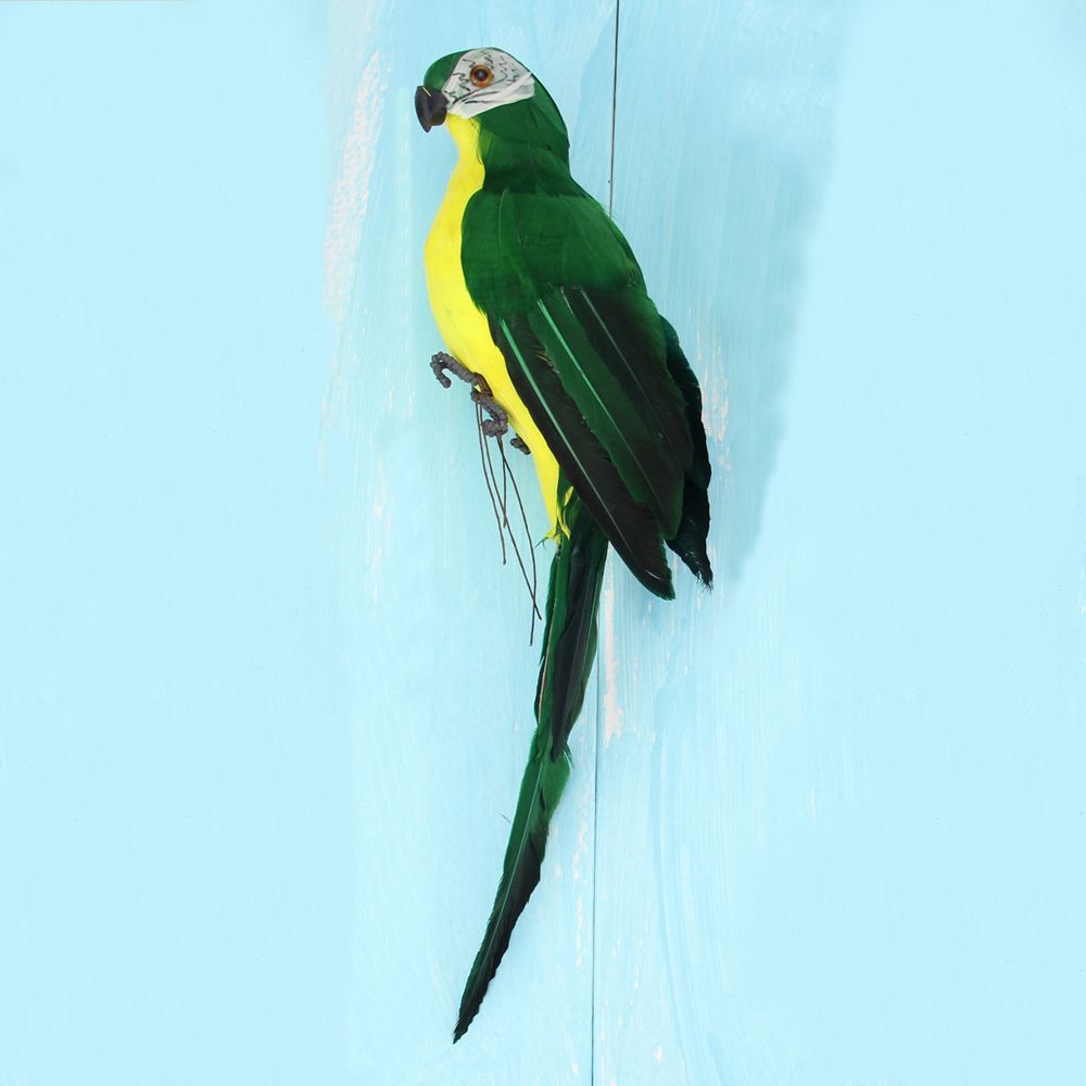 25cm Handmade Simulation Parrot Creative Feather Lawn Figurine Ornament  Bird Garden  Prop Decoration