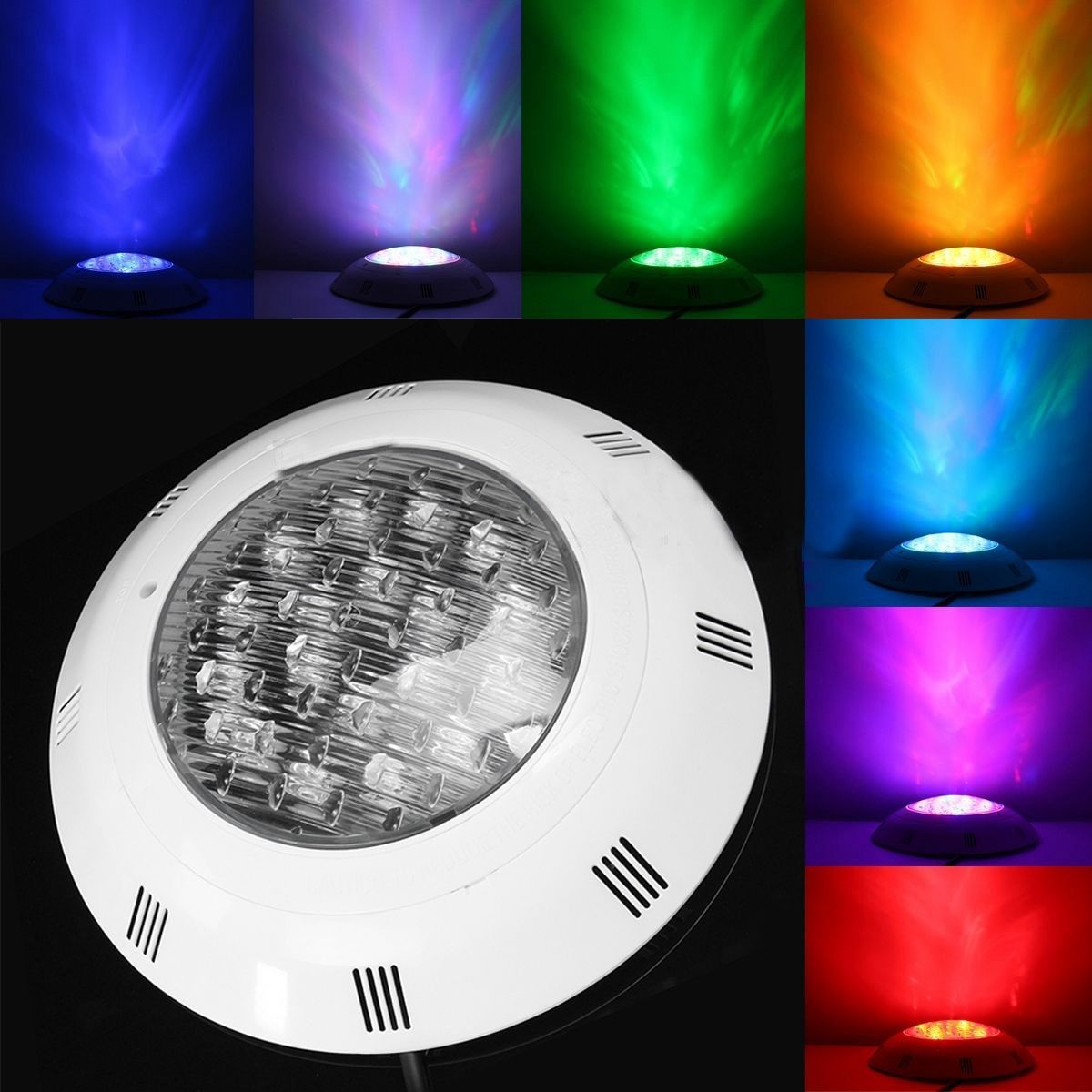 Durable 7 Colors 24V 18W LED RGB Underwater Swimming Pool Bright Light /Remote Control