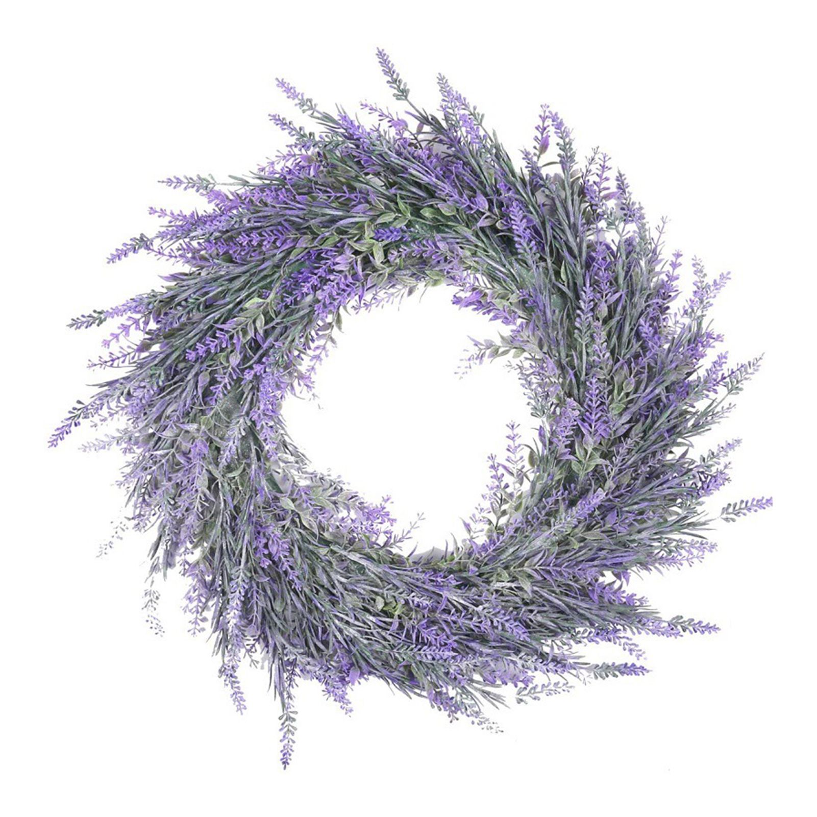 Livecity Exquisite Wreath Bright-colored Plastic Nice-looking Lavender Hanging Wreath for Home
