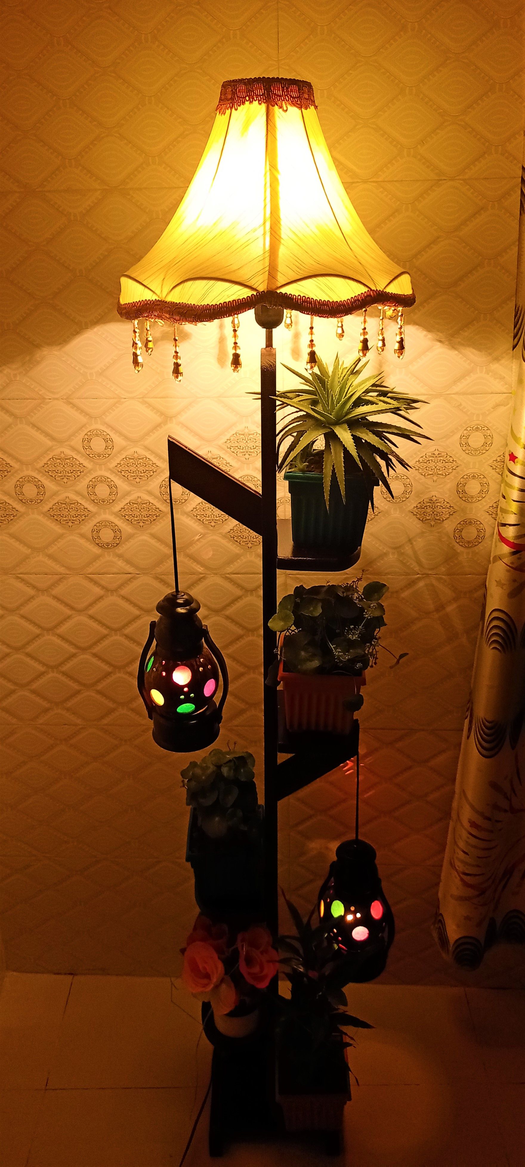 Lamp shade stand with lamp (without show piece)-প্রদীপের সাথে ল্যাম্প শেড স্ট্যান্ড