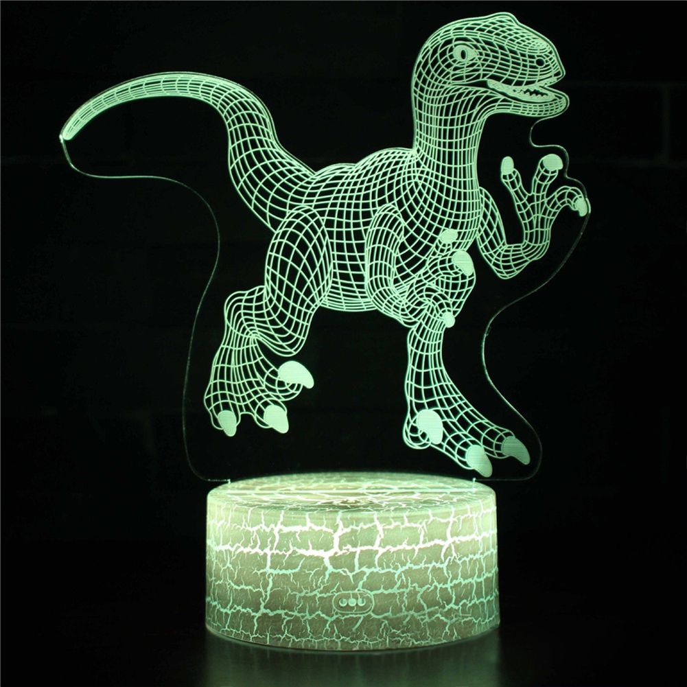Yfashion Cool 3D Night Lamp with ouch Control Dinosaur USB Night Light Multicolor LED Lighting Christmas ift e Deacor Style:# 3