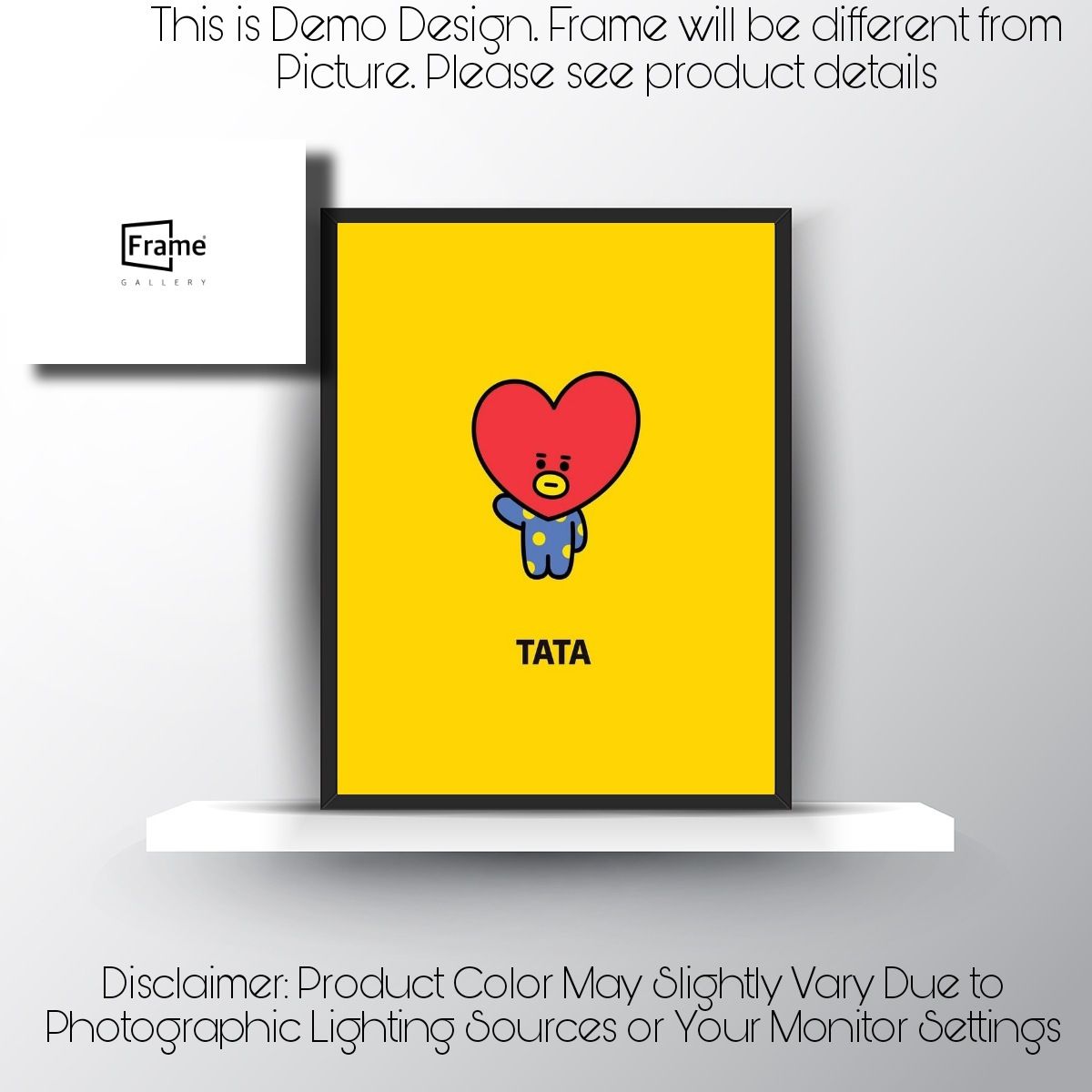 Kpop BTS BT21 Tata Wall Frame / BTS Photo Frame for Home Decor