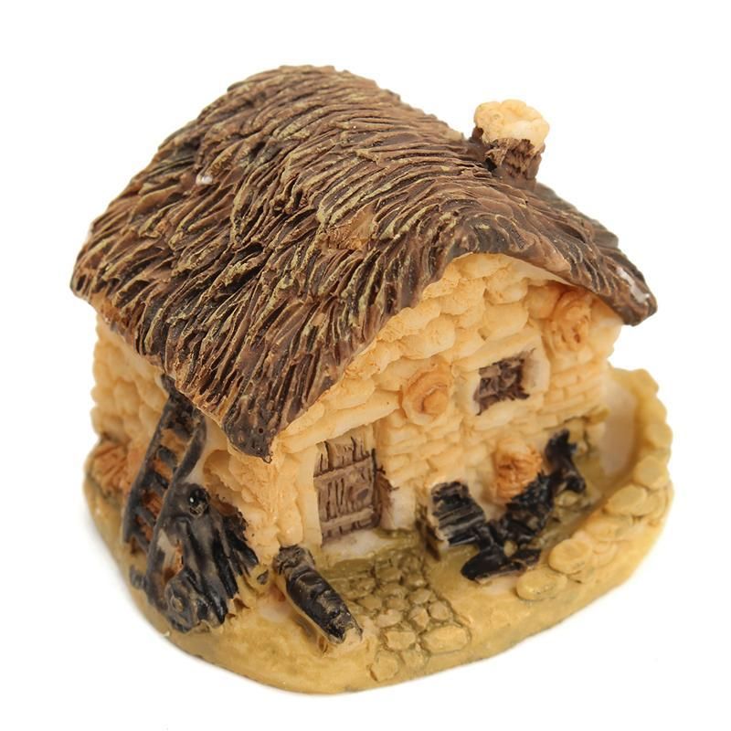 1Pcs Cute Mini House DIY Resin Fairy Garden Craft Decoration Miniature Micro Gnome Terrarium Gift F0189 3.8x3.5cm