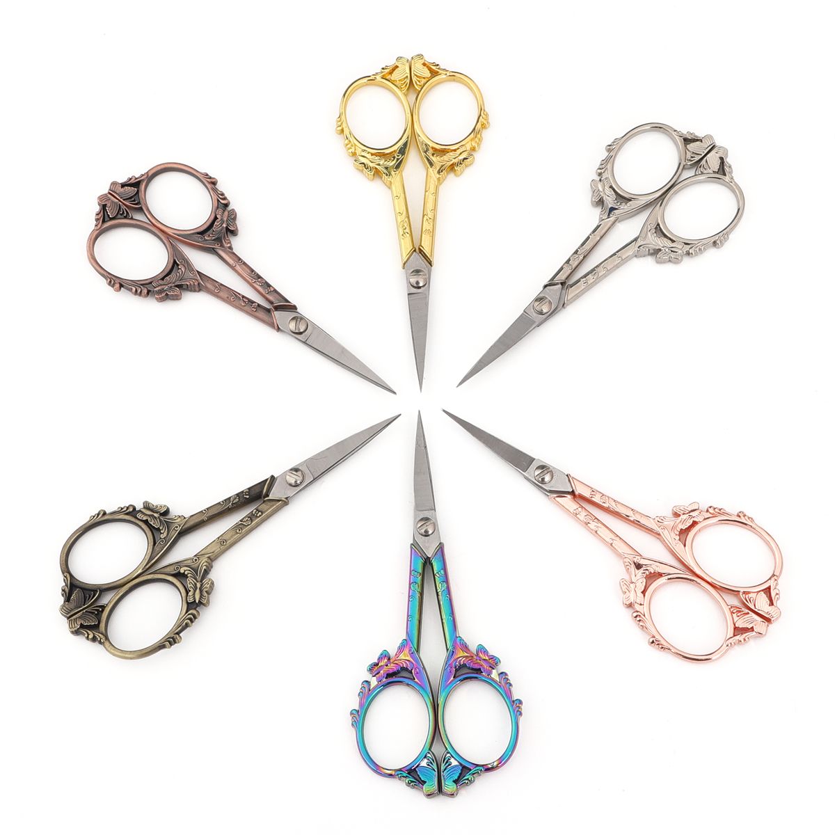 1pc/pack Zinc Alloy Handle Butterfly Scissors Sewing Small Embroidery 120x51x6mm Craft Cross Stitch Scissors DIY Household Tools
