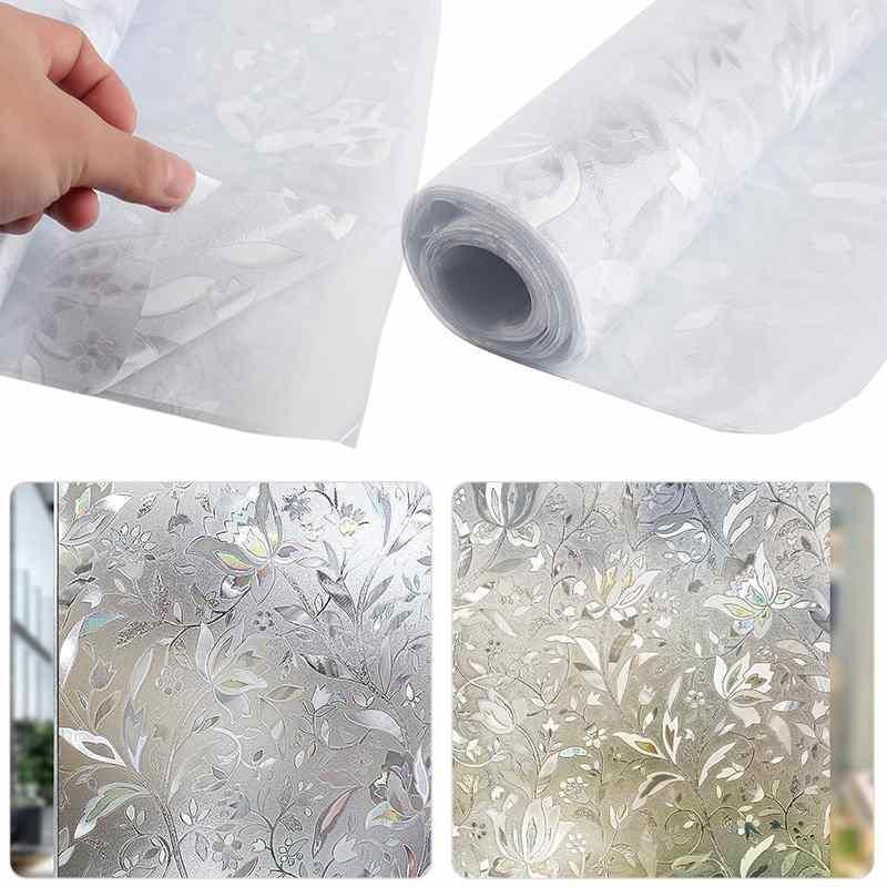 Dueplay 100X45cm 3D Stained Privacy Window Film Frosted Decorative Window Film Stickers - intl