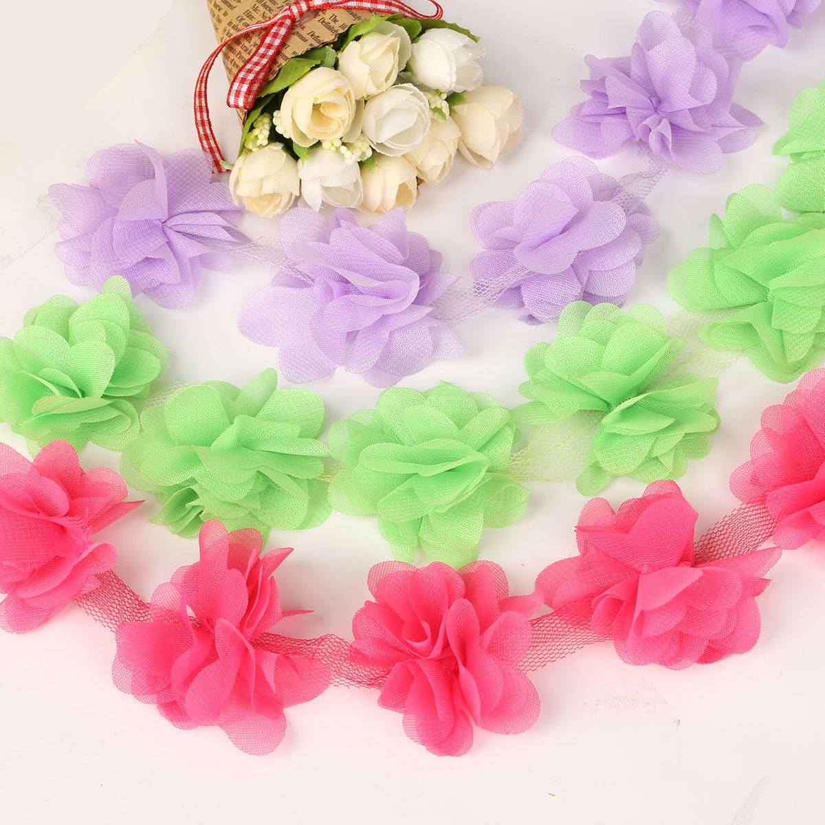 2 yards/bag Handmade Chiffon Decorative Packaging Material 5cm Home Decoration