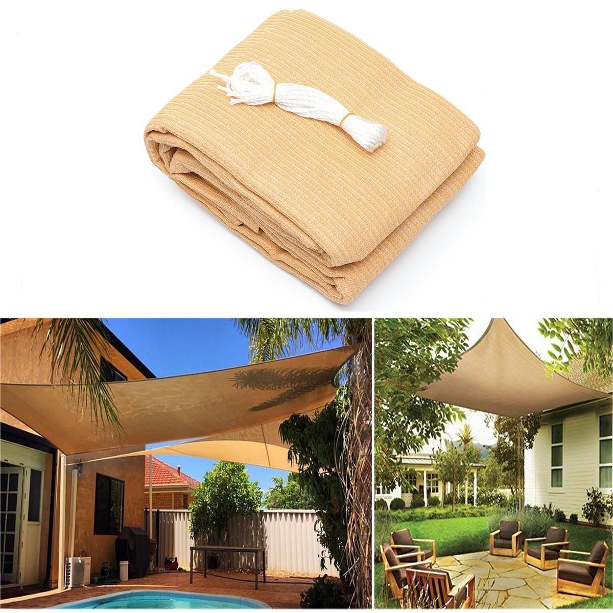3*3m 280gsm HDPE Sun Shade Sail Cloth Canopy Awning Shelter Outdoor