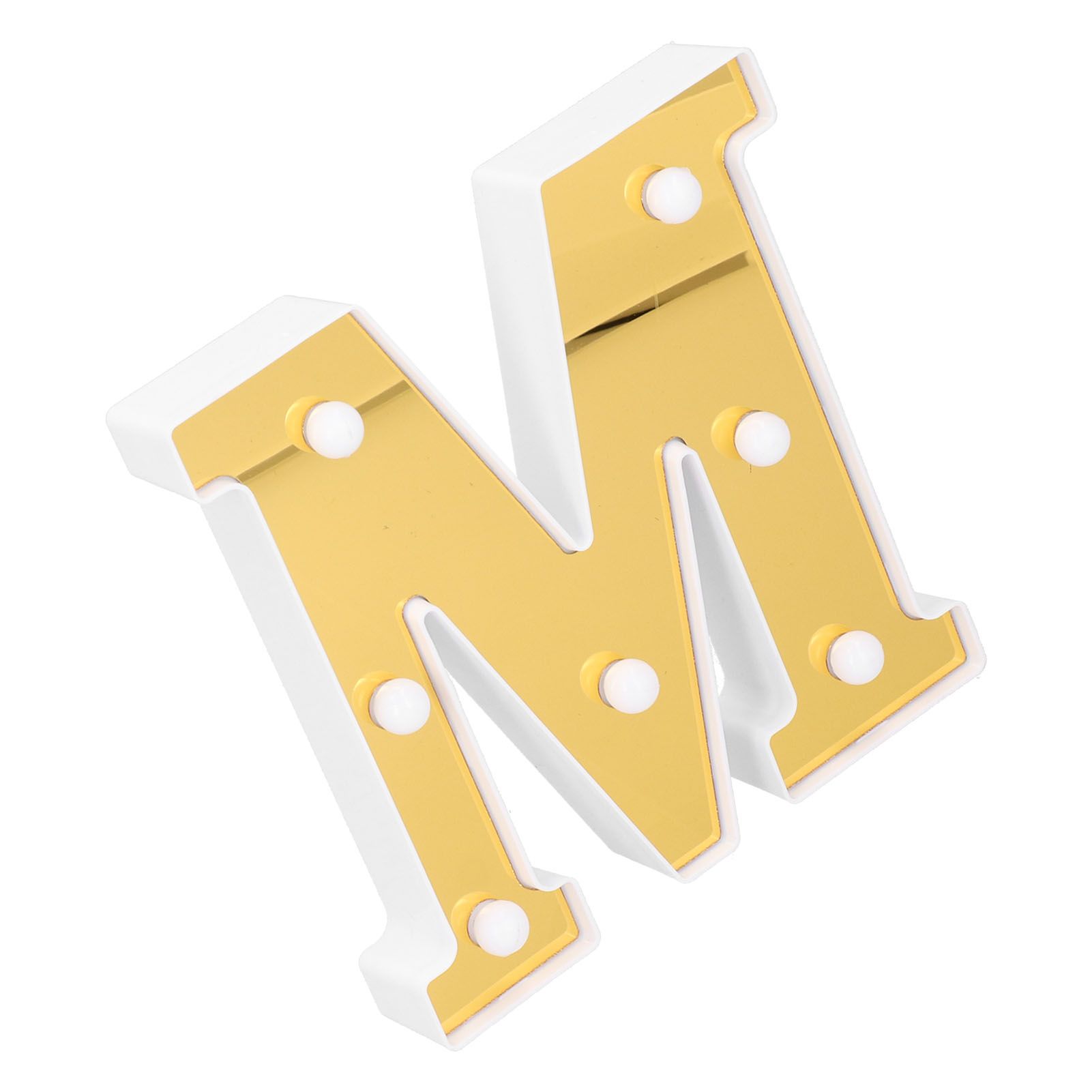 LED Decorative Lamp Gold M‑Shape English Alphabet Light Home Indoor Lighting SS