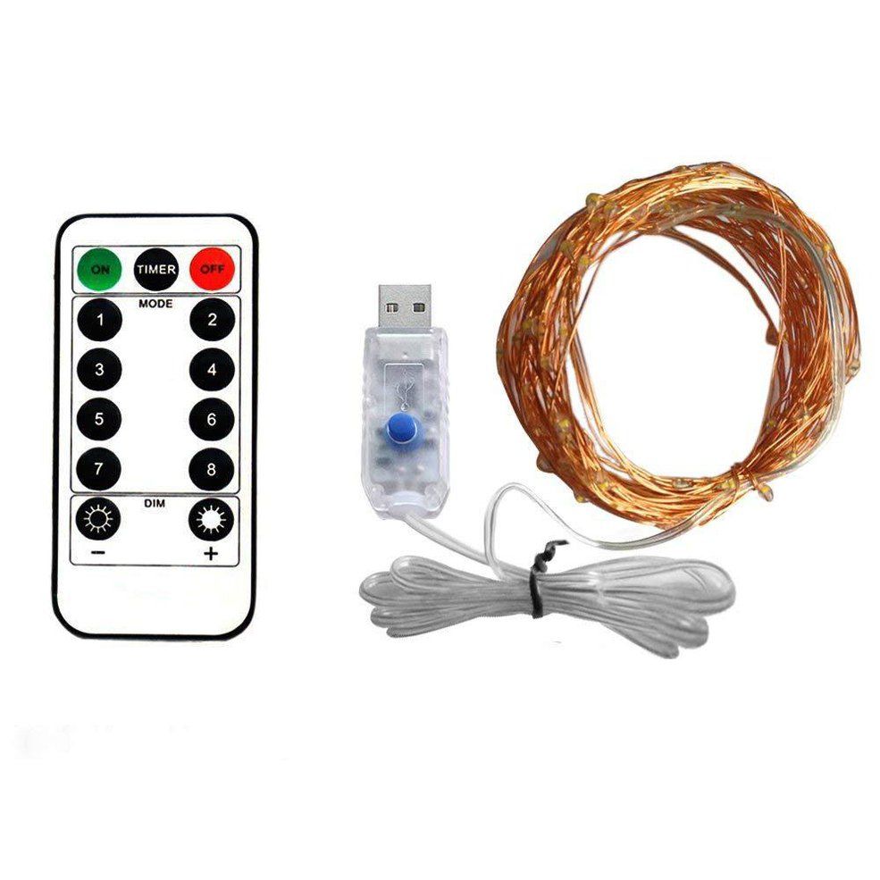 Usb Remote Control Copper Wire Light String Christmas Day Wedding Decoration Led Copper Wire Star Lights