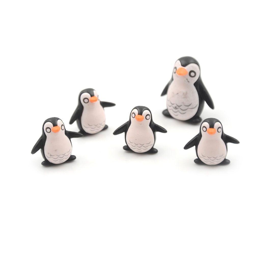 4PCS DIY Crafts Mini Winter Penguin Miniature Figurine ChristFigures For Fairy Garden Gnomes Moss Terrariums Decoration