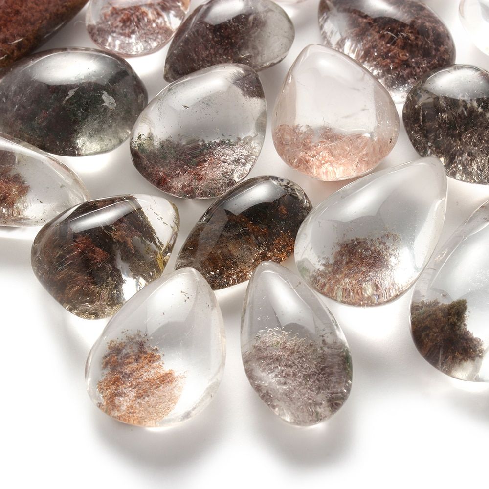 New Fashion Unique Colorful Gemstone Natural Ghost Crystal Phantom Stone Healing Ornament Pendant Quartz Collectible Home Decor