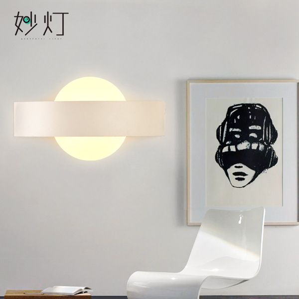 Yfashion Round AC85-265V 3W LED Acrylic Modern Wall Lamp for Bedroom Dining-room Corridor Lighting Style:Round acrylic white shell