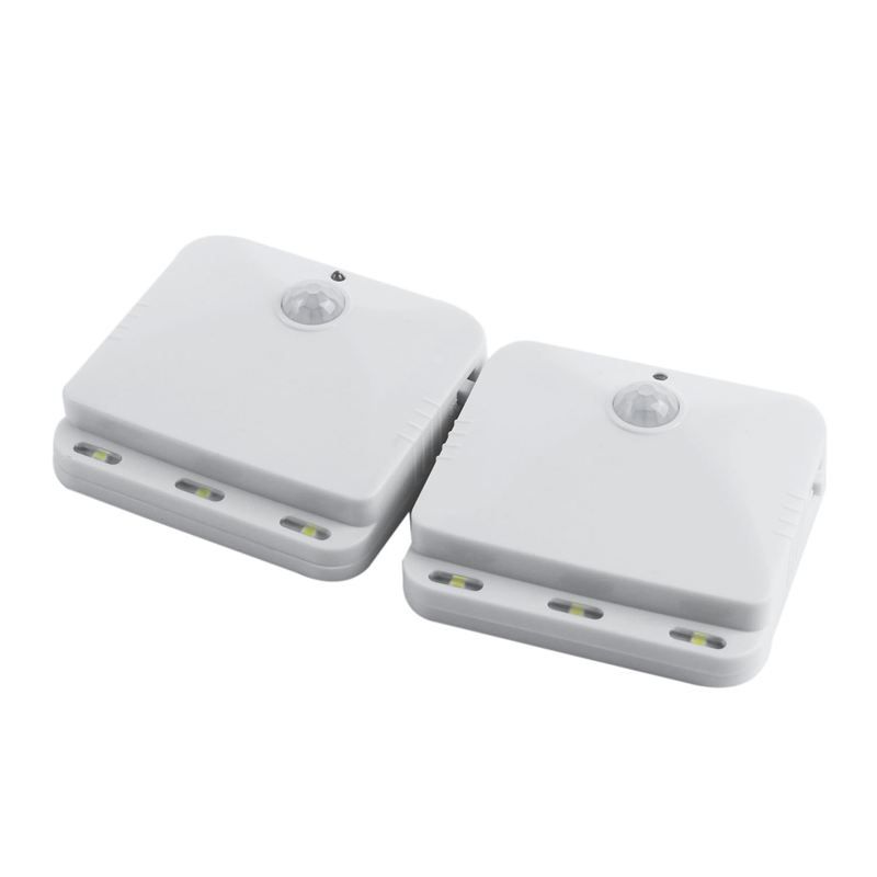 2 PCS/SET Small Size Indoor Sensor Brite Motion Activated LED Lights,White