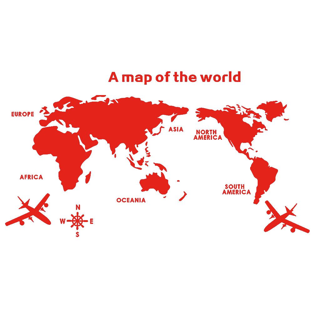 3D Effect Acrylic World Map Removable Wall Decal Sticker Mural Home Office Decor