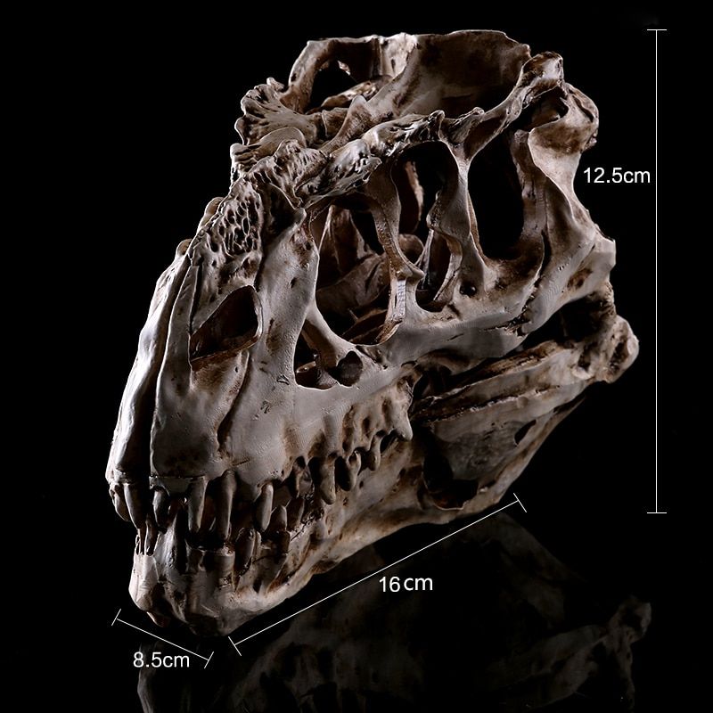 Dinosaur Resin Skull Model Tyrannosaurus Skeleton Head Figurine Sculpture Crafts Creative Halloween Home Animal Decor Statues
