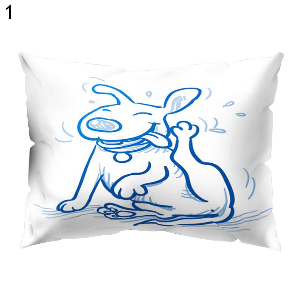 Dog Throw Pillow Case Cushion Cover Home Office Chair Sofa Decor